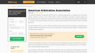 
                            9. American Arbitration Association Free Essays - PhDessay.com