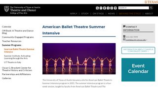 
                            6. American Ballet Theatre Summer Intensive | Department of Theatre ...