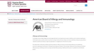 
                            4. American Board of Allergy and Immunology | An ABMS Member Board