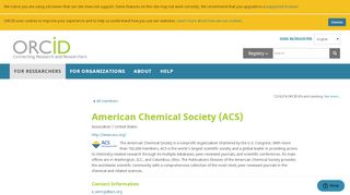 
                            7. American Chemical Society (ACS) - ORCID