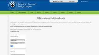 
                            7. American Contract Bridge League - Clubs Results