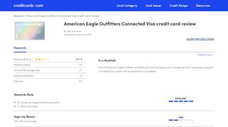 
                            9. American Eagle Outfitters Connected Visa credit card review