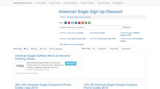 
                            5. American Eagle Sign Up Discount - getsetcoupon.com