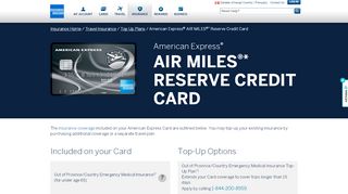 
                            7. American Express® AIR MILES®* Reserve Credit Card ...