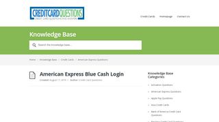 
                            6. American Express Blue Cash Login - Credit Card Questions