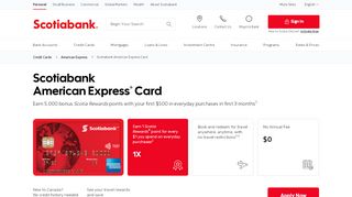 
                            1. American Express® No Fee Travel Credit Card | Scotiabank ...