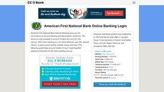 
                            2. American First National Bank Online Banking Login - CC Bank