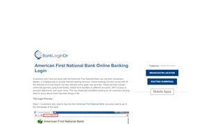 
                            4. American First National Bank Online Banking Login ...