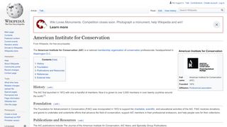 
                            3. American Institute for Conservation - Wikipedia