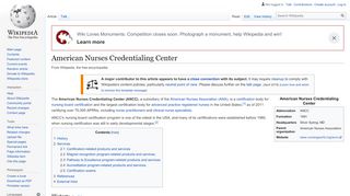 
                            8. American Nurses Credentialing Center - Wikipedia