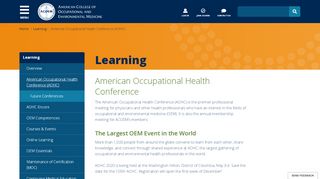 
                            2. American Occupational Health Conference | ACOEM