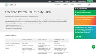 
                            2. American Petroleum Institute (API) Standards | IHS Markit