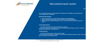 
                            3. American Reliable Insurance Company Web Authentication System