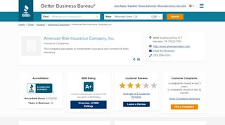 
                            2. American Risk Insurance Company, Inc. | Better Business ...