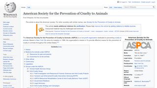 
                            9. American Society for the Prevention of Cruelty to Animals - Wikipedia