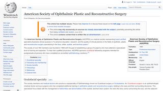 
                            6. American Society of Ophthalmic Plastic and ... - Wikipedia