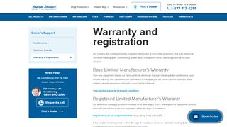 
                            7. American Standard Air® | Warranty and Product Registration