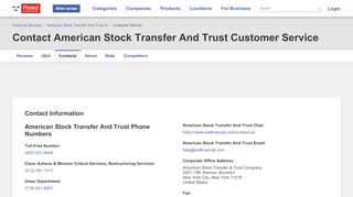 
                            2. ᐅ American Stock Transfer And Trust Customer …