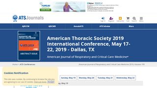 
                            5. American Thoracic Society 2019 International Conference, May 17-22 ...