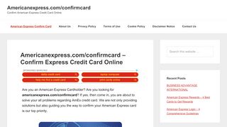 
                            7. Americanexpress.com/confirmcard Absolutely Activate/Confirm