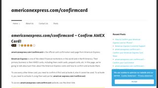 
                            8. americanexpress.com/confirmcard - Confirm AMEX Card!