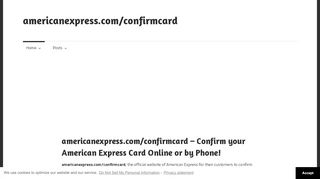 
                            3. americanexpress.com/confirmcard - Confirm AMEX …