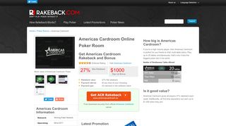 
                            7. Americas Cardroom Rakeback – Get 27% Rakeback Daily