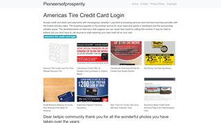 
                            9. Americas Tire Credit Card Login - pioneersofprosperity.org