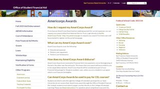 
                            11. Americorps Awards | Net Price Calculator - SF State Financial Aid