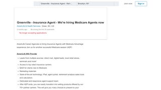 
                            9. AmeriLife & Health Services hiring Greenville - Insurance Agent - We ...