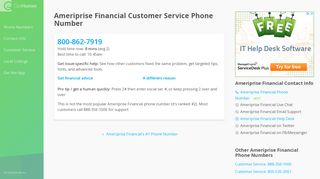 
                            3. Ameriprise Financial Customer Service Phone Number #2 ...