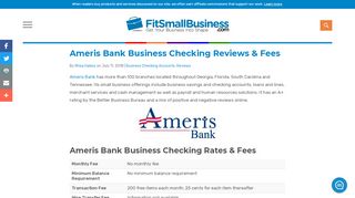 
                            6. Ameris Bank Business Checking Reviews & Fees