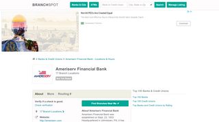 
                            9. Ameriserv Financial Bank - 17 Locations, Hours, Phone ...