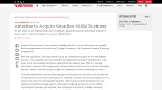 
                            7. Ameritas to Acquire Guardian 401(k) Business | PLANSPONSOR