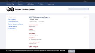 
                            7. AMET University Chapter - The Society of Petroleum ...