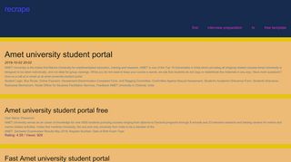 
                            4. Amet university student portal | recrape