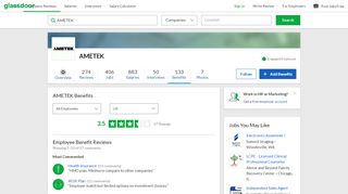 
                            3. AMETEK Employee Benefits and Perks | Glassdoor