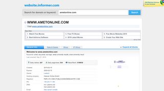 
                            5. ametonline.com at WI. Welcome to www.ametonline.com