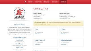 
                            2. AmFirst Insurance Company — Contact