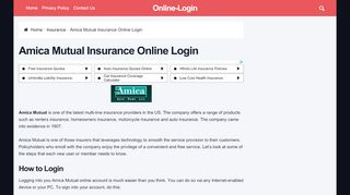 
                            5. Amica Mutual Insurance Online Login | Sign In Page