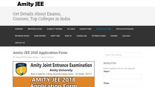 
                            10. Amity JEE 2018 Application Form - Full Details step by ...