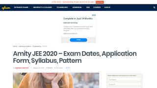 
                            9. Amity JEE 2020 - Exam Dates, Application Form, …