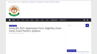 
                            8. Amity JEE 2021: Application Form, Eligibility, Exam …