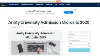 
                            4. Amity University Admission Microsite 2020 | AglaSem Admission