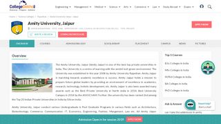 
                            5. Amity University, Jaipur - 2019 Admissions, Fees ...