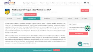 
                            7. Amity University Jaipur, Jaipur Admission 2019 - Procedure ...