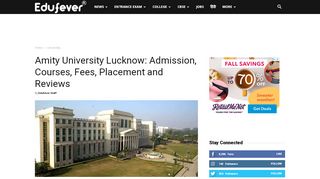 
                            9. Amity University Lucknow: Admission, Courses, Fees ...