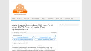 
                            6. Amity University Student Zone 2018 -19 Login …