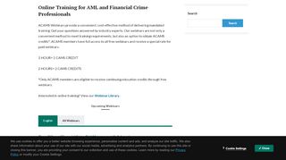 
                            2. AML Training Web Seminars | ACAMS