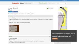 
                            6. Amma Cement Complaints - Indian Complaint Board Forum